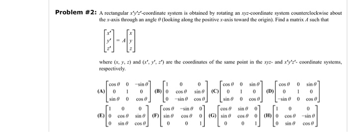 Solved Problem #2: A rectangular x': coordinate system is | Chegg.com