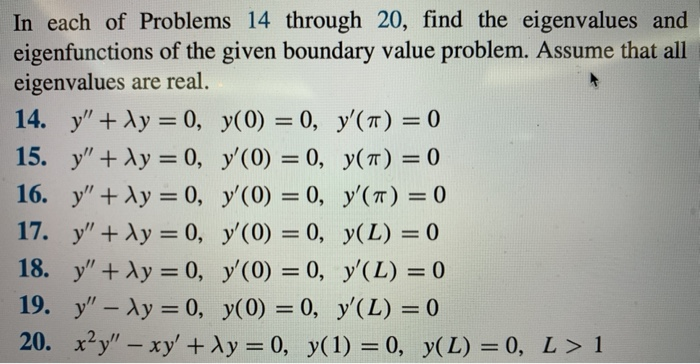 Solved In each of Problems 14 through 20, find the | Chegg.com