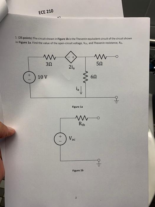 Solved ECE 210 1. (25 points) The circuit shown in Figure 1b | Chegg.com