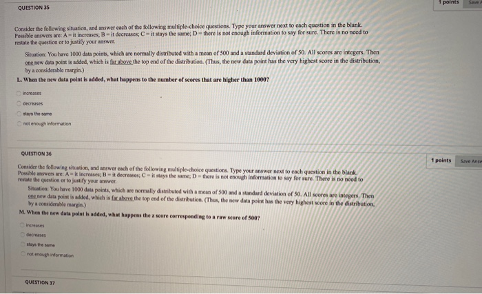 Solved 1 points Save QUESTION 35 Consider the following | Chegg.com