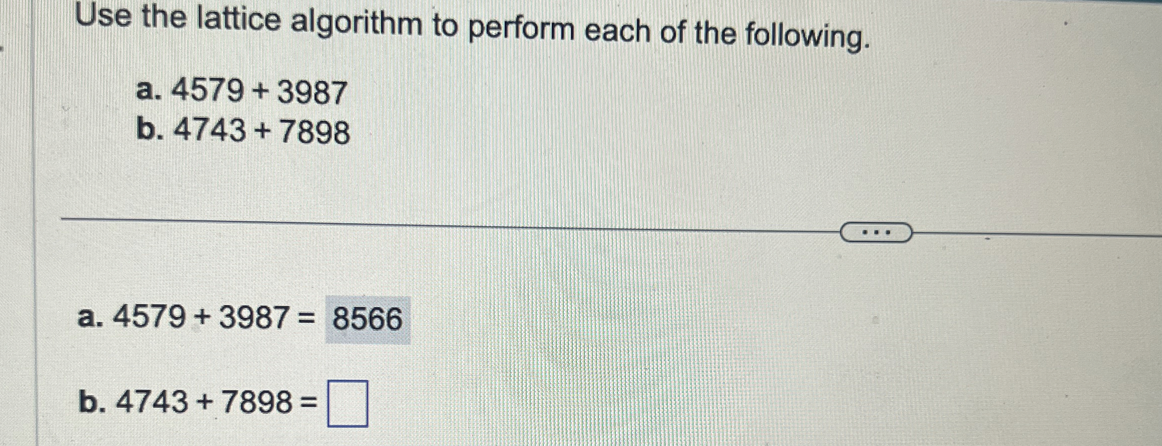 Solved Use the lattice algorithm to perform each of the | Chegg.com