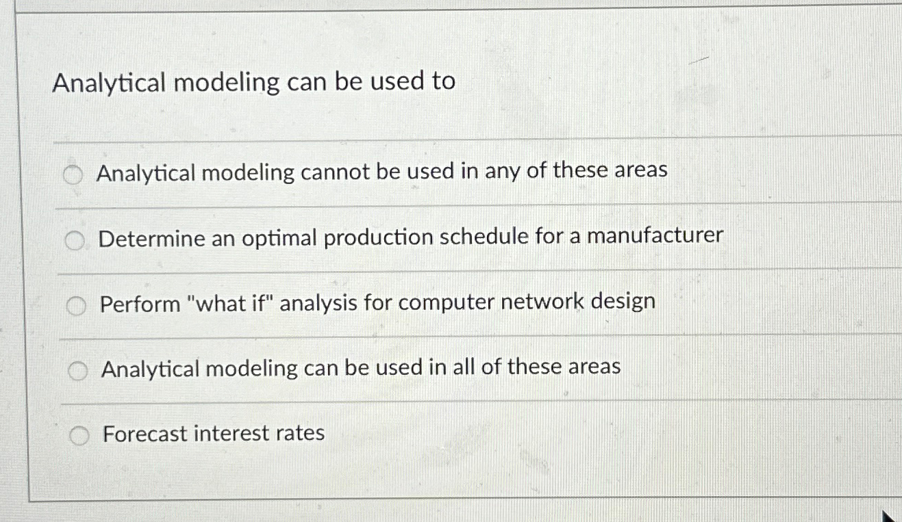 Solved Analytical modeling can be used toq,Analytical | Chegg.com