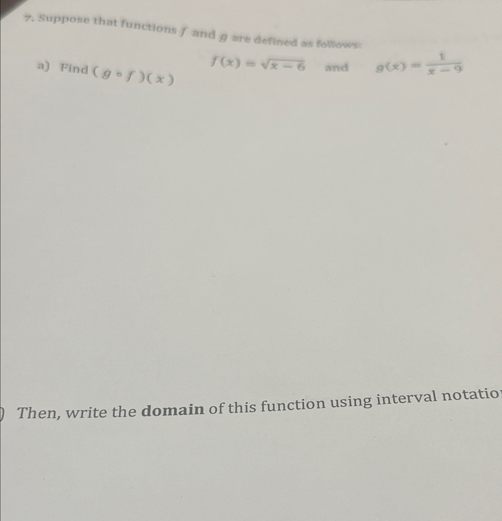 Solved Suppose that functions f ﻿and g ﻿are defined as | Chegg.com