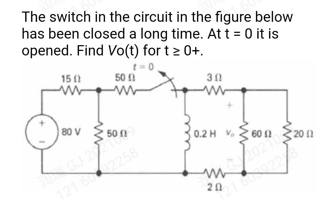 Solved The switch in the circuit in the figure below has | Chegg.com