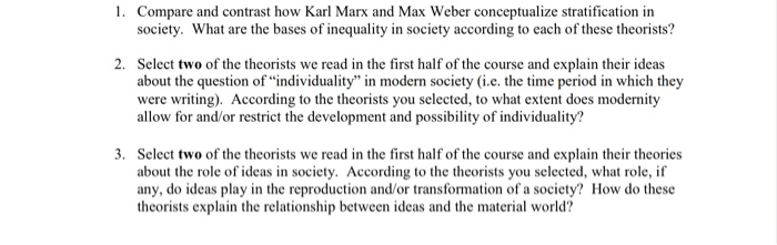 karl marx and max weber social stratification