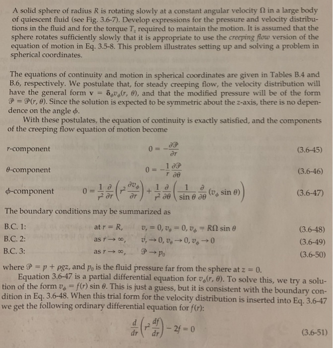 solve for the pressure and velocity distribution in | Chegg.com