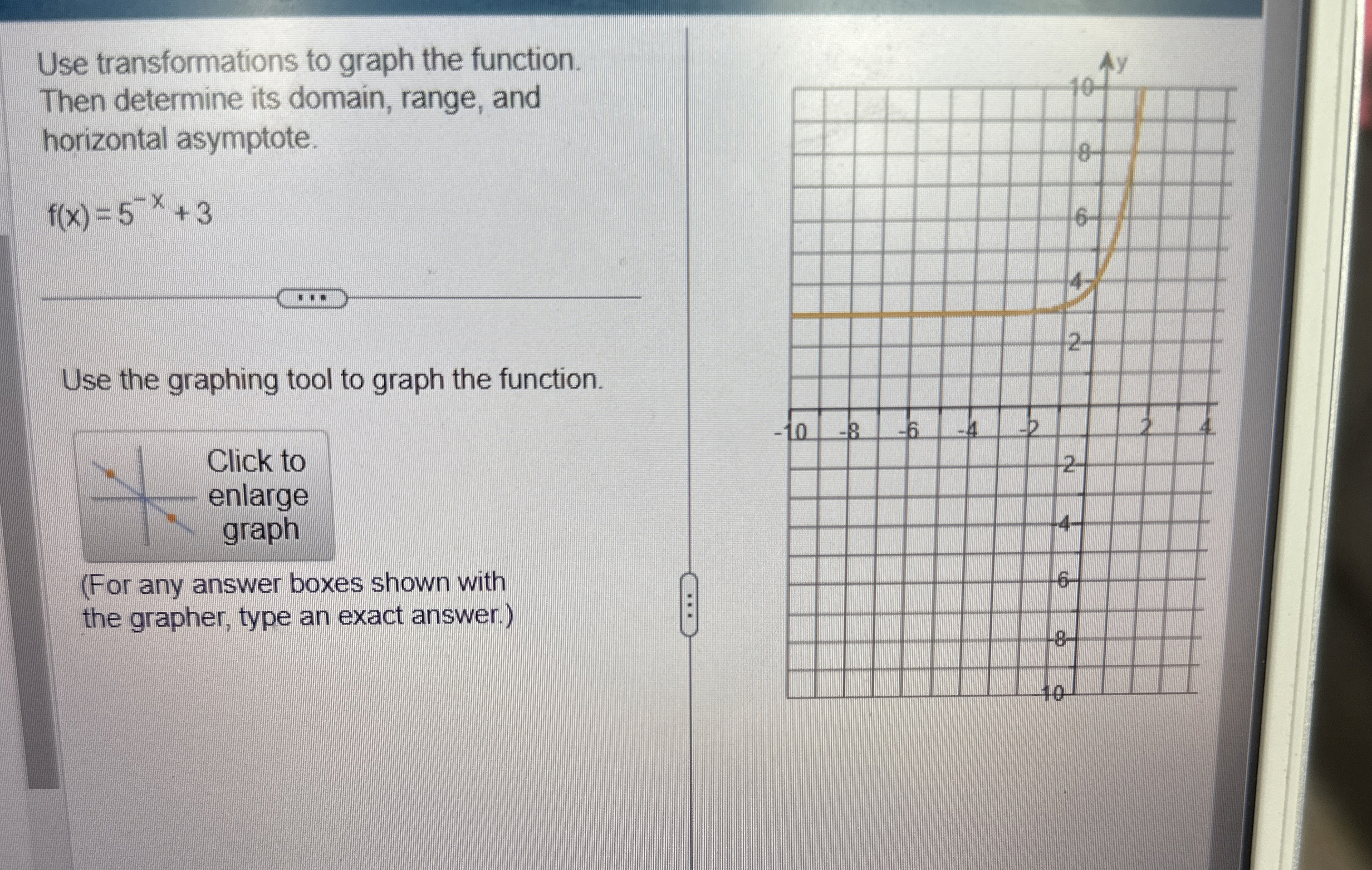 Solved Use transformations to graph the function. Then | Chegg.com