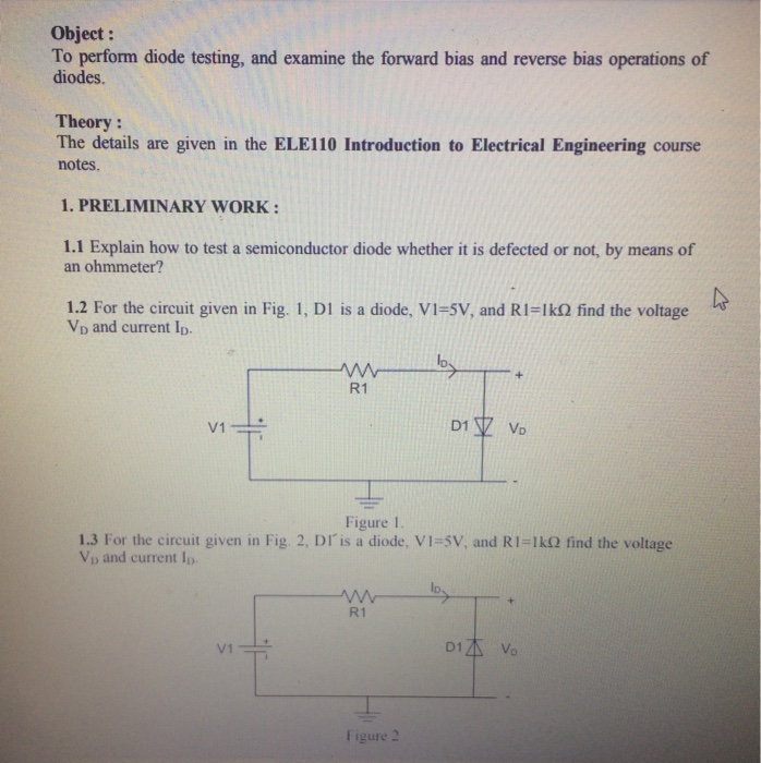 Solved Object : To Perform Diode Testing, And Examine The | Chegg.com