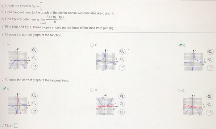 Solved A Graph The Function F X B Draw Tangent Lines Chegg Com