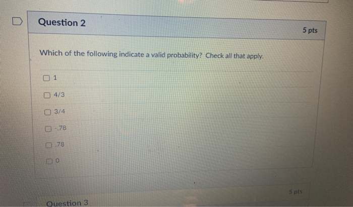 Solved Question 2 5 pts Which of the following indicate a | Chegg.com