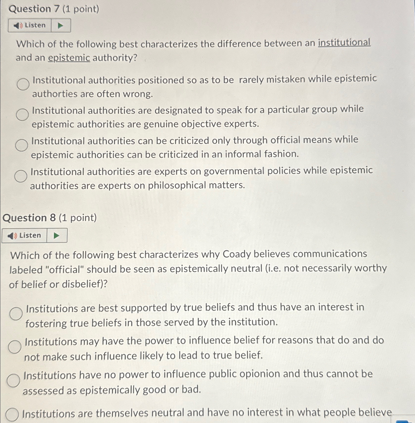 Solved Question 7 (1 ﻿point)Which of the following best | Chegg.com
