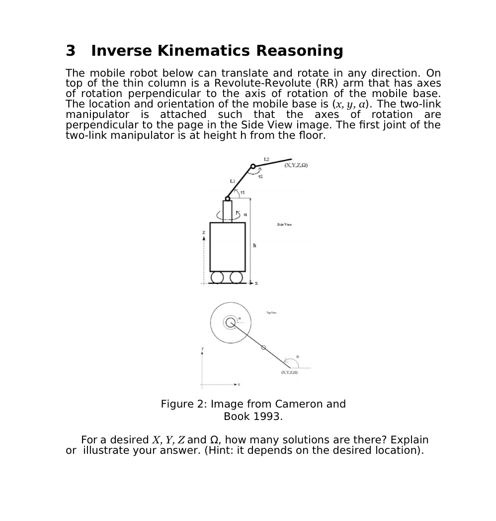 Solved 3 ﻿Inverse Kinematics ReasoningThe mobile robot below | Chegg.com