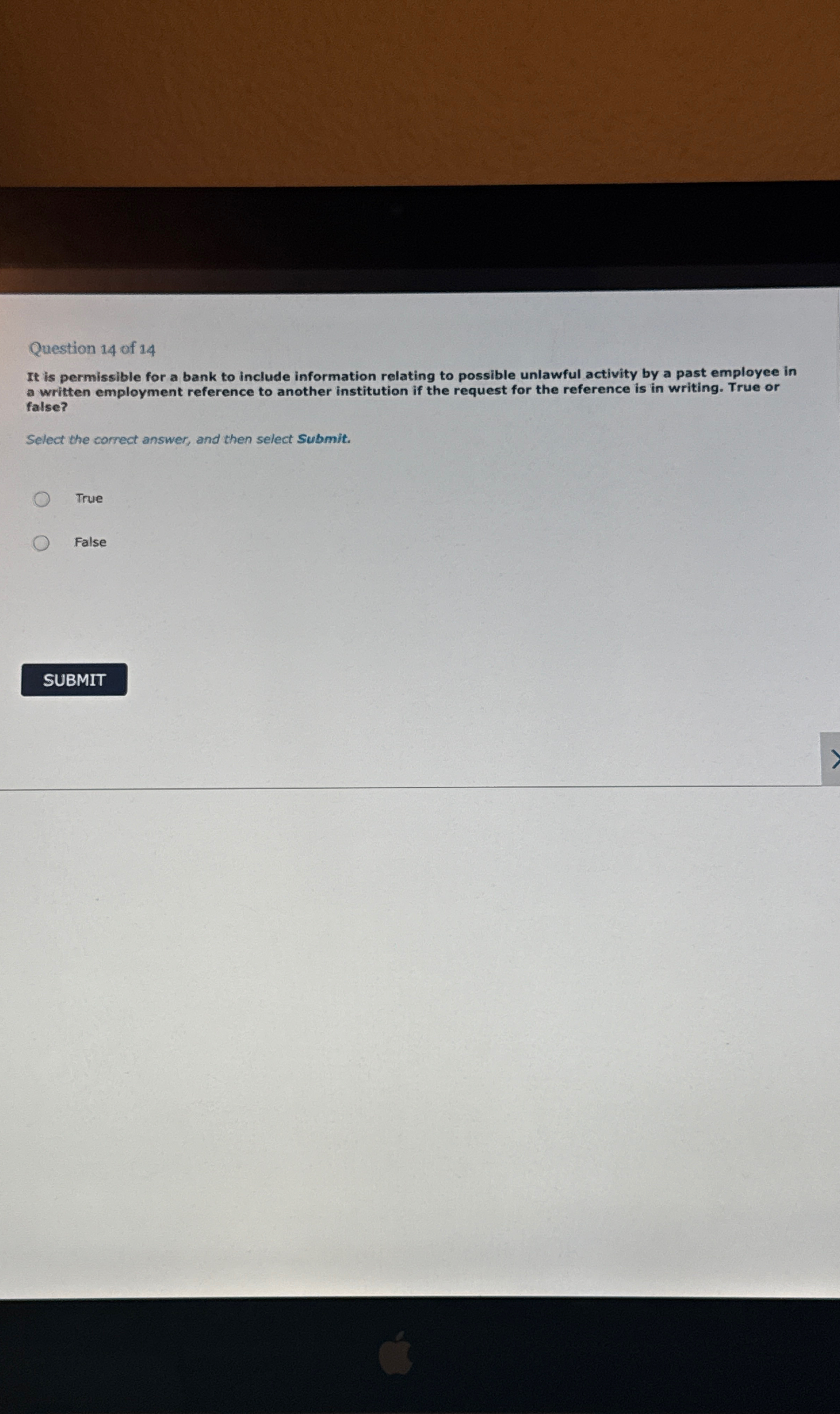 Solved Question 14 ﻿of 14It is permissible for a bank to | Chegg.com
