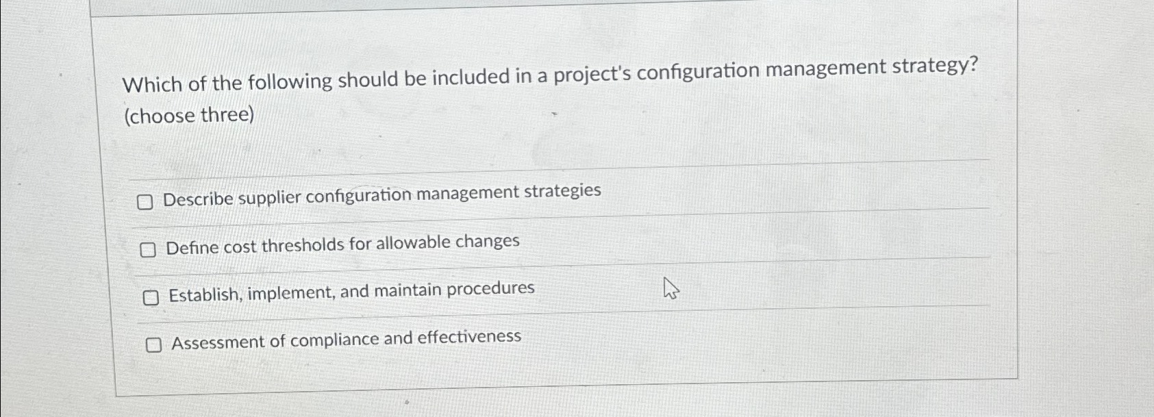 Solved Which of the following should be included in a