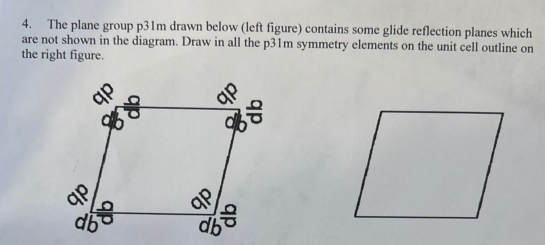 Solved The plane group p 31 ﻿m drawn below (left figure) | Chegg.com
