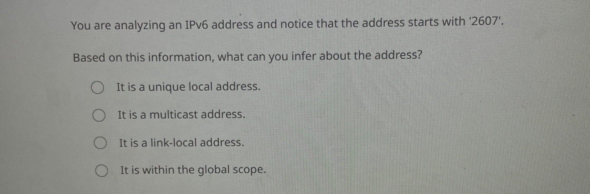 Solved You are analyzing an IPv6 ﻿address and notice that | Chegg.com