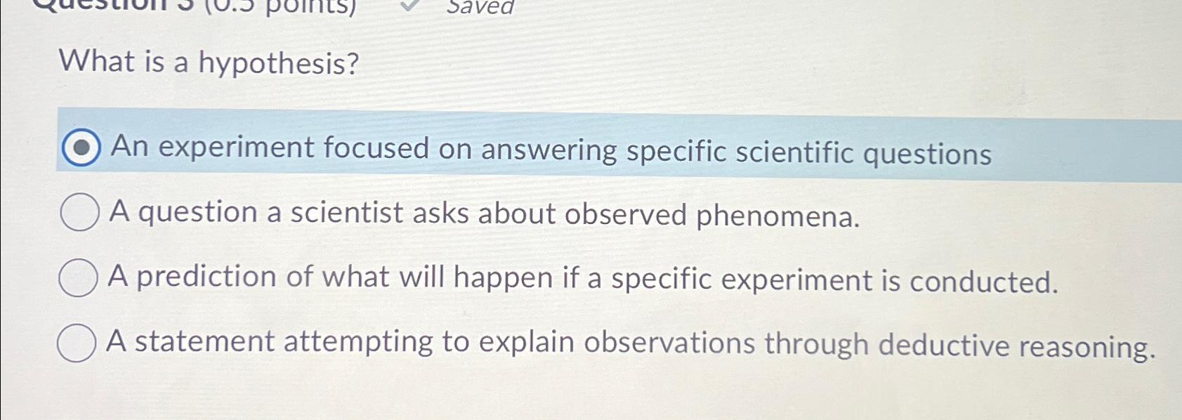 hypothesis question experiment