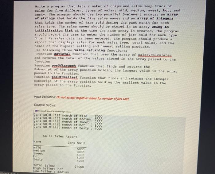 Solved write a program that lets a maker of chips and salsa