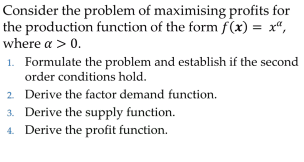 Solved Consider the problem of maximising profits for the | Chegg.com