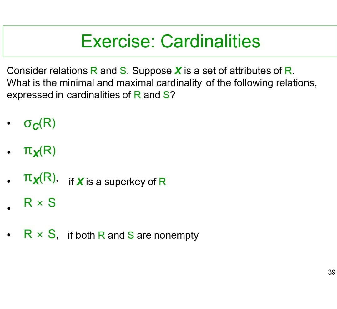 Solved Cardinalities (cntd.) Suppose Z is the set of common | Chegg.com