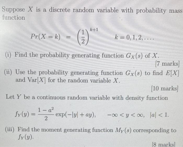 Solved Suppose X Is A Discrete Random Variable With | Chegg.com