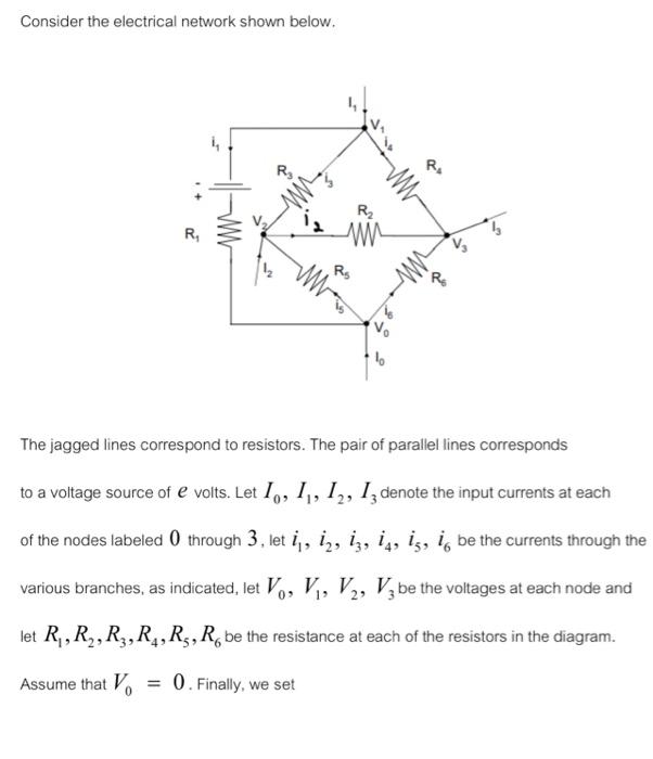 Solved Consider the electrical network shown below. The | Chegg.com