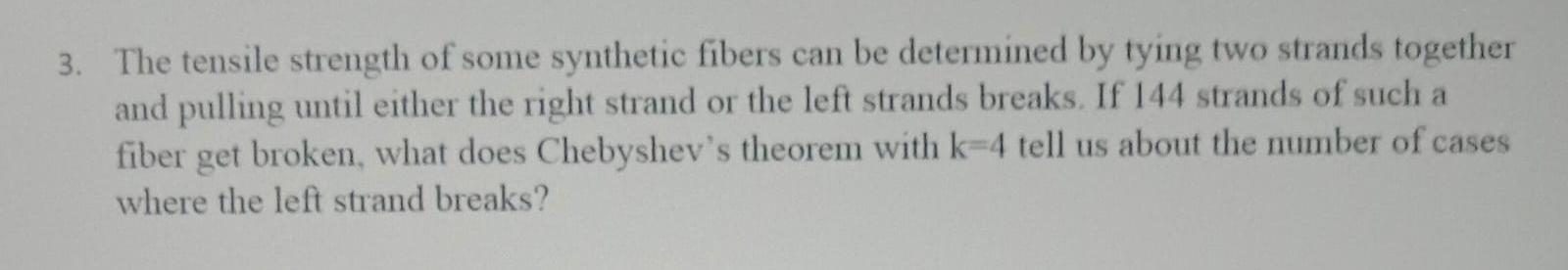 Solved The tensile strength of some synthetic fibers can be | Chegg.com