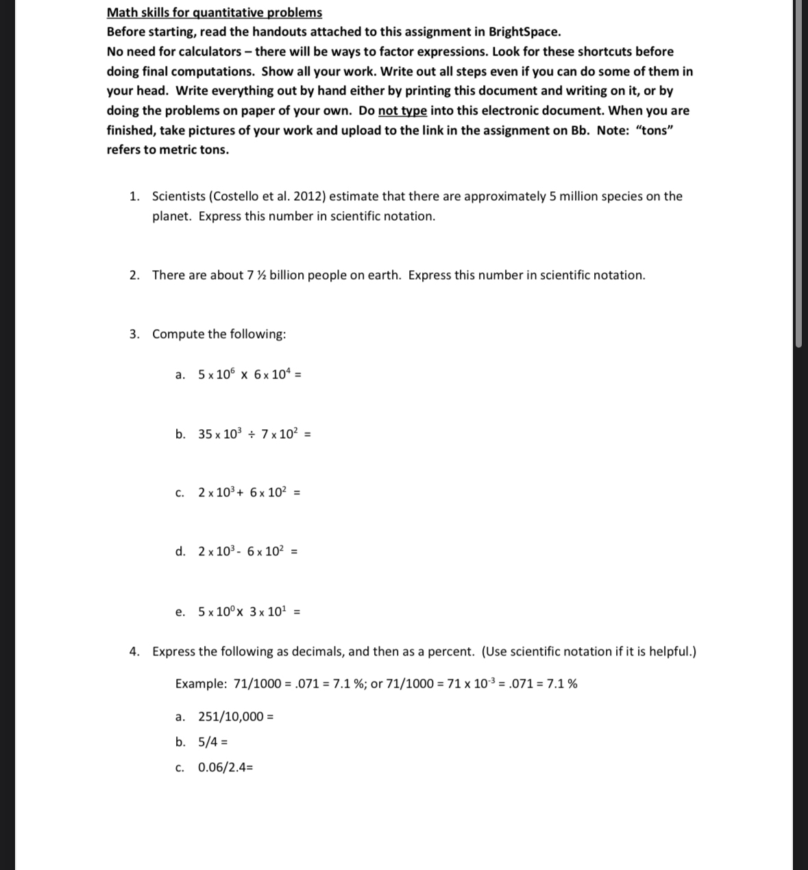 Solved Math skills for quantitative problemsBefore starting, | Chegg.com