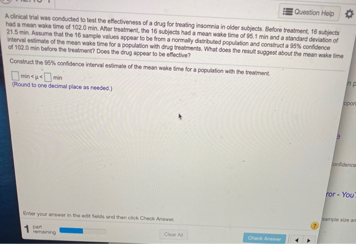 Solved Question Help A clinical trial was conducted to test | Chegg.com