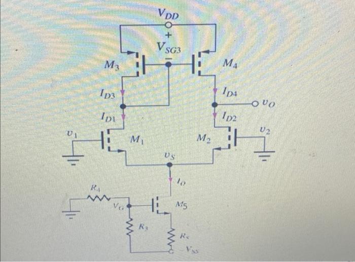 Solved for the differential amplifier with active load as | Chegg.com