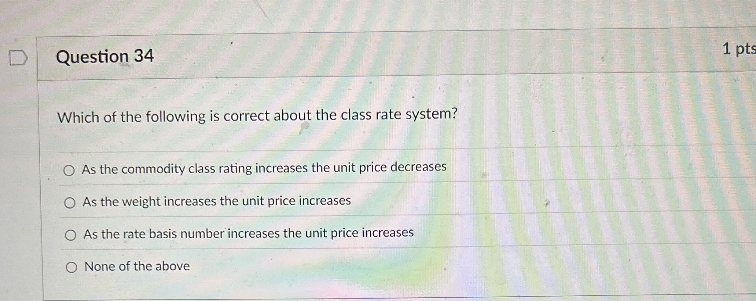 Solved Question 34Which of the following is correct about | Chegg.com