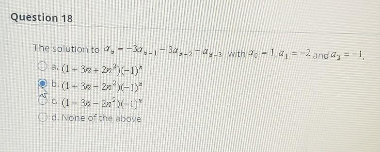 Solved Question 17 The Solution To , = -34,- 1 - 3«,-2-4,-3 | Chegg.com