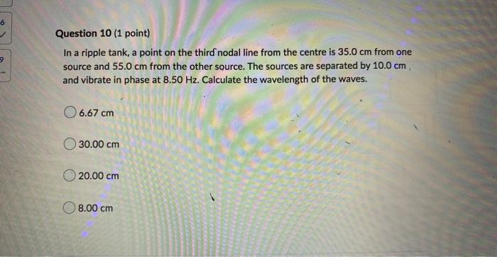 Solved In a ripple tank, a point on the third nodal line | Chegg.com