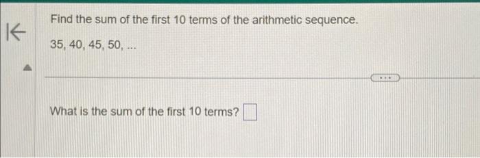 find the sum of the first 10 terms of arithmetic sequence