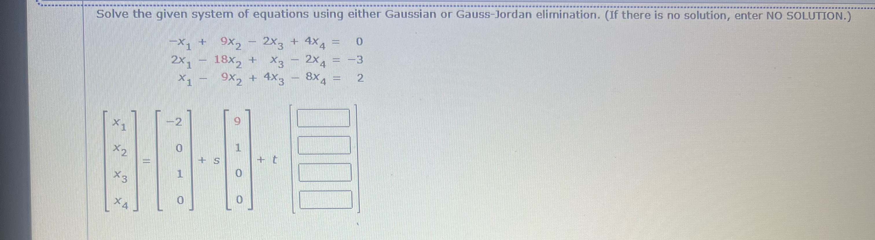 Solved Solve the given system of equations using either | Chegg.com