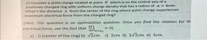 Solved 2) Consider a point charge located at point P which | Chegg.com