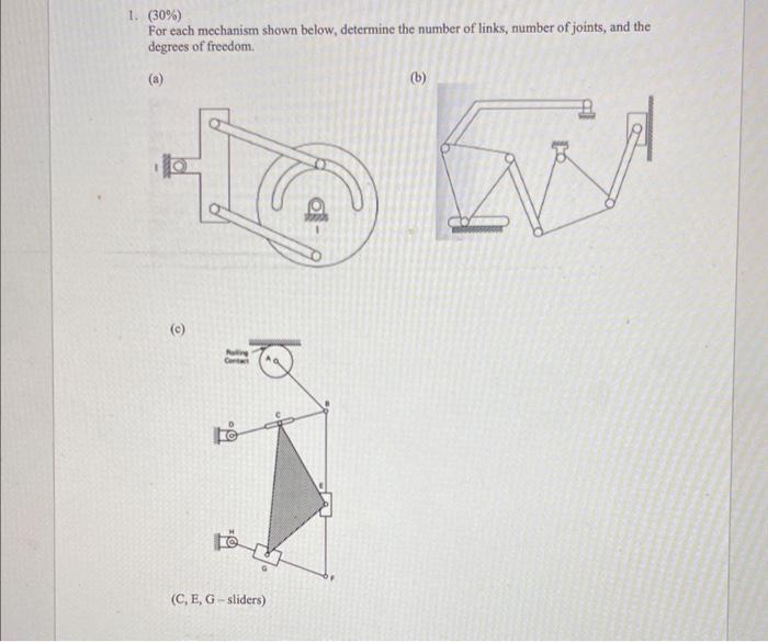 Solved (30%) For each mechanism shown below, determine the | Chegg.com