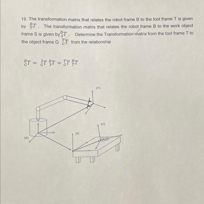 Solved 19. The transformation matrix that relates the robot | Chegg.com