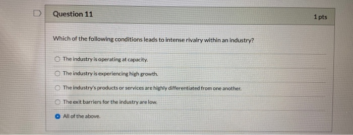 Solved Question 11 1 pts Which of the following conditions | Chegg.com