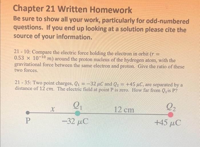 6 1 homework chapter 21