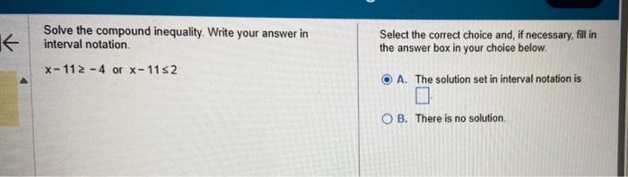 Solved Solve the compound inequality. Write your answer in | Chegg.com