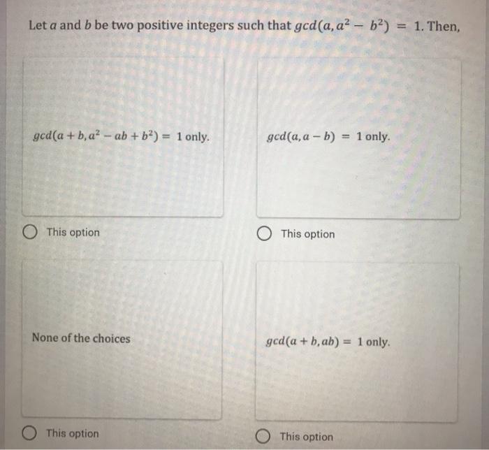 Solved Let a and b be two positive integers such that gcd(a, | Chegg.com