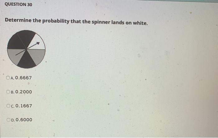 Solved Question 30 Determine The Probability That The 