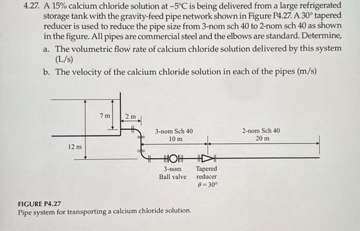 Solved A 15% calcium chloride solution at-5°C is being | Chegg.com