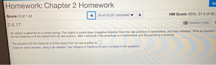 Solved Sa Homework: Chapter 2 Homework Score: 0 of 1 pt 35 | Chegg.com