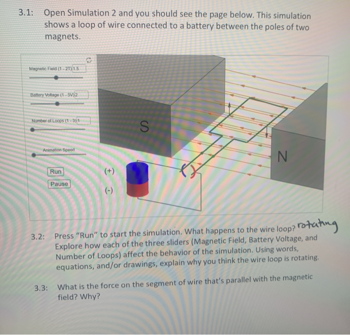 Solved 3.1: Open Simulation 2 and you should see the page | Chegg.com