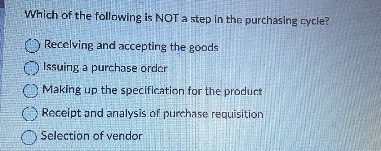 Solved Which of the following is NOT a step in the | Chegg.com