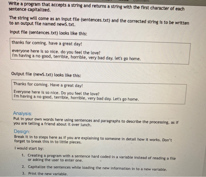 Solved Write a program that accepts a string and returns a | Chegg.com