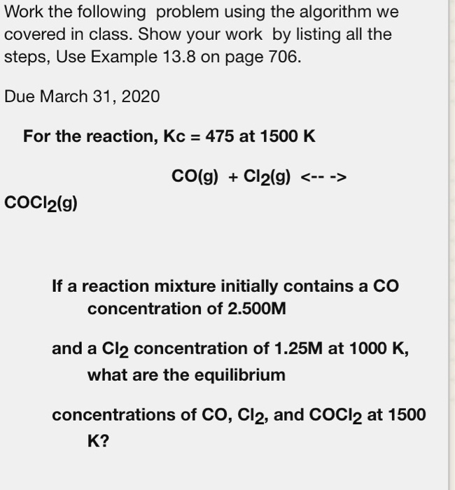 Solved Work the following problem using the algorithm we | Chegg.com