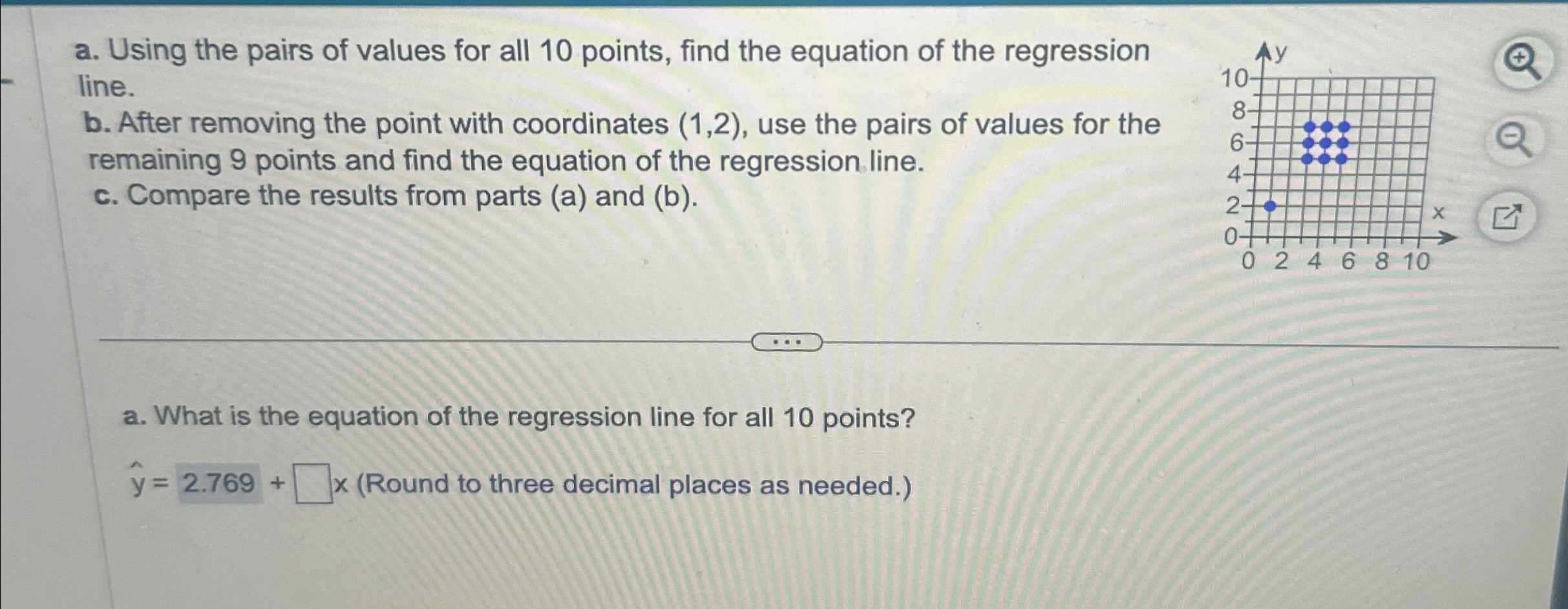 Solved a. ﻿Using the pairs of values for all 10 ﻿points, | Chegg.com